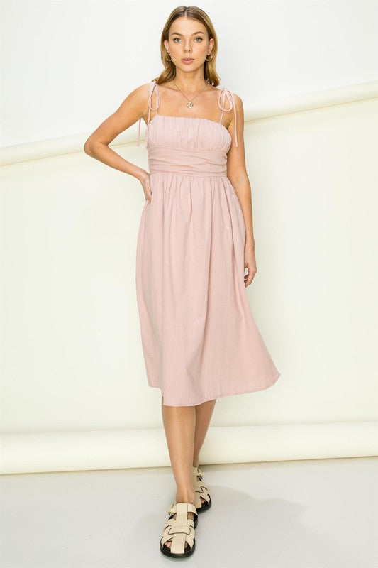 Gloria Tie-Strap Midi Dress