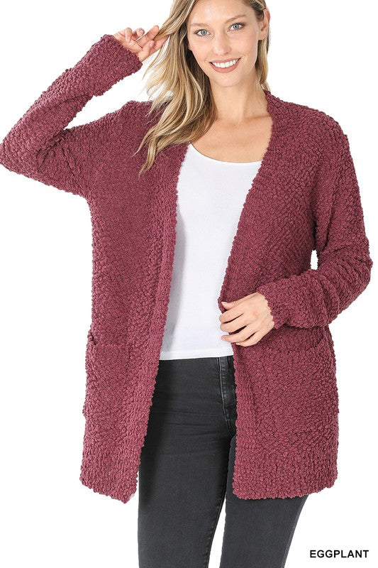 Long popcorn cardigan deals