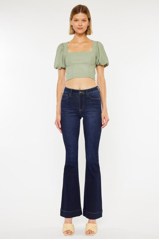 Leah High Rise Dark Wash Flare
