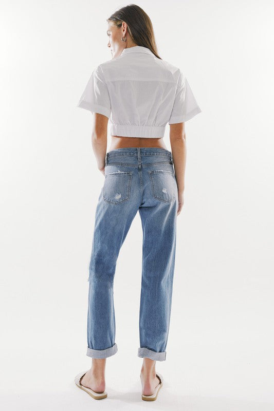 Mia Mid Rise Classic Boyfriend Jeans