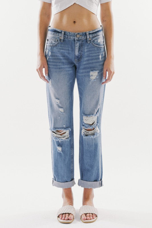 Mia Mid Rise Classic Boyfriend Jeans