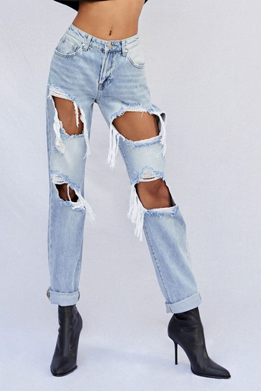 Lucia Ripped Baggy Jeans