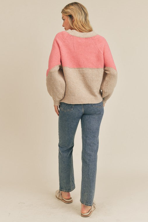 Leah Color block Cardigan Sweater