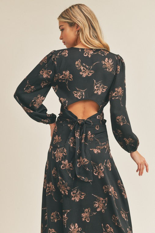 Ginny Side Slit Floral Print Skirt