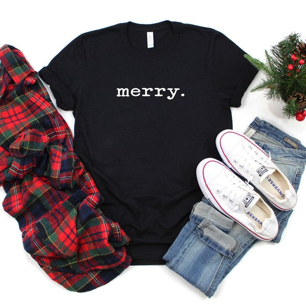 Merry Typewriter Short Sleeve Graphic Tee