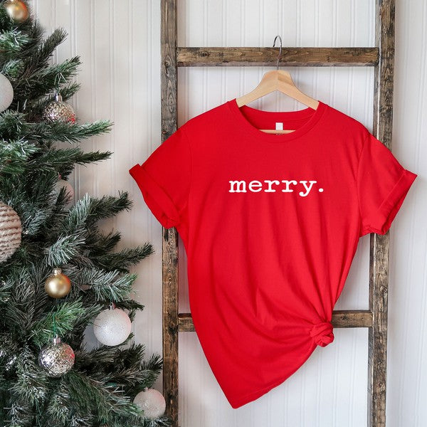Merry Typewriter Short Sleeve Graphic Tee