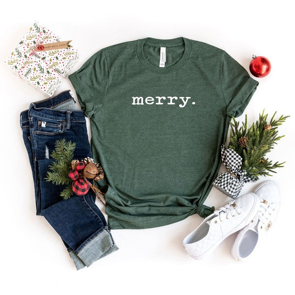 Merry Typewriter Short Sleeve Graphic Tee