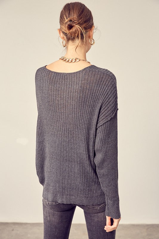 Carly V-Neck Knit Top