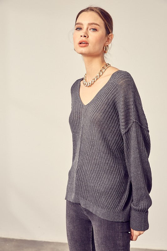 Carly V-Neck Knit Top