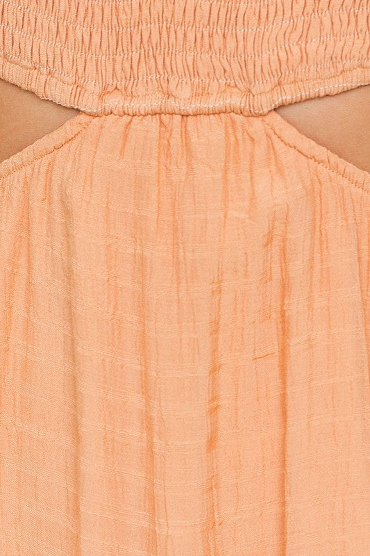 Michella V-Neck Smocking Bodice Dress
