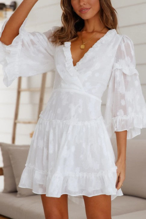 Kai Chiffon Ruffle Mini Dress