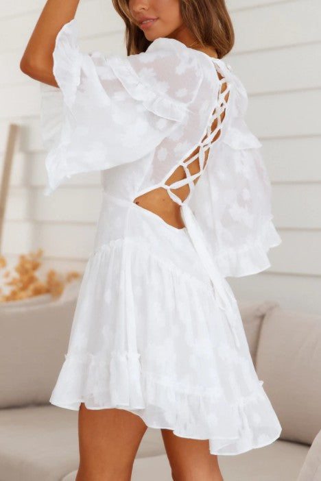Kai Chiffon Ruffle Mini Dress