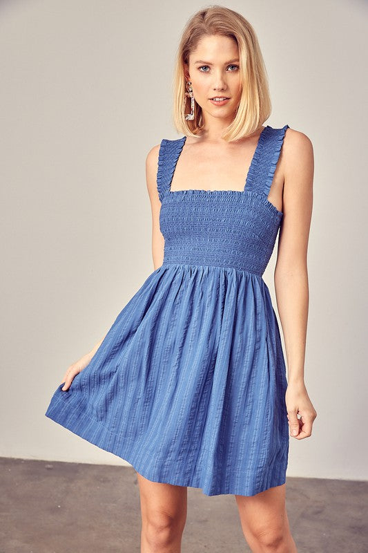 Sophie Smocked Ruffle Detail Dress