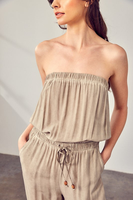 Elaine Raw Edge Detail Tube Jumpsuit