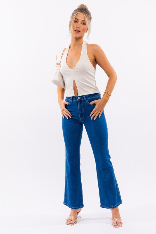 Sasha Open Front Halter Top