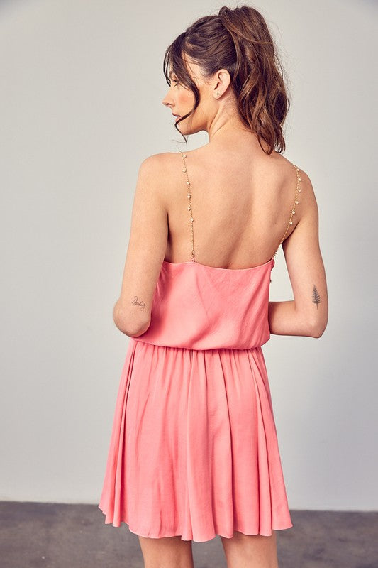 Ariadne Cowl Neck Beaded Strap Dress