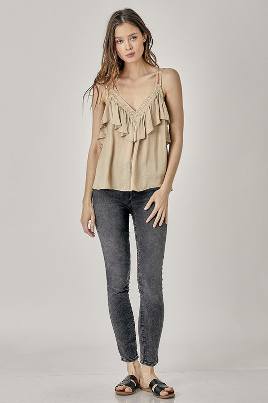 Lacie Trim Detail with Ruffle Cami Top