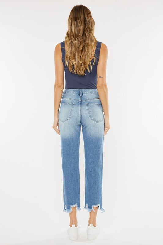 Jackie High Rise Distressed Mom Jeans