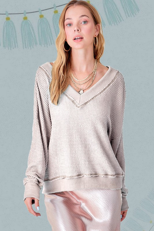 Off Shoulder Holly Waffle Top