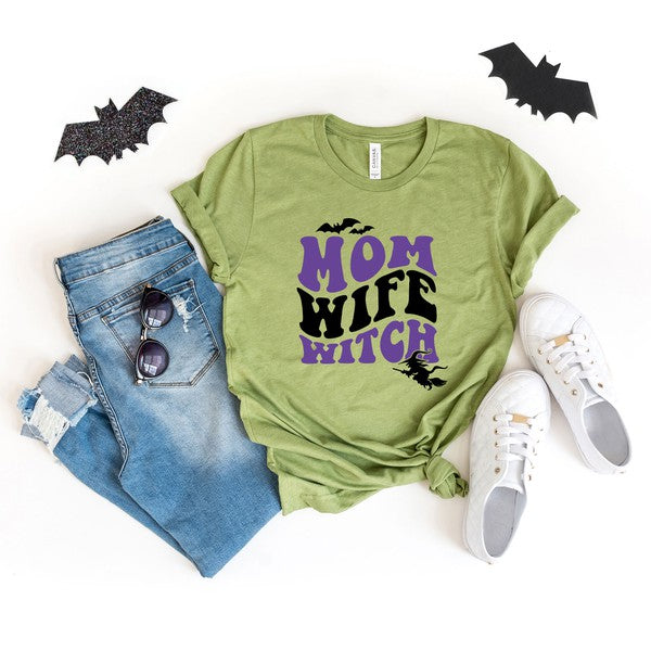 Mom Wife Witch Colorful Short Sleeve Graphic Tee