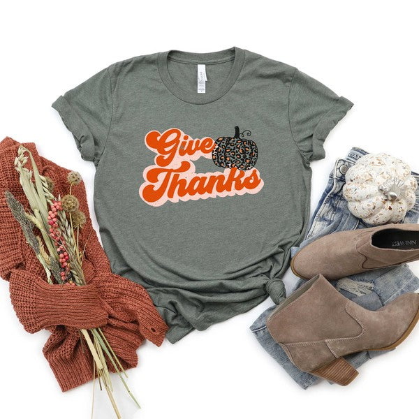 Give Thanks Pumpkin Short Sleeve Graphic Tee