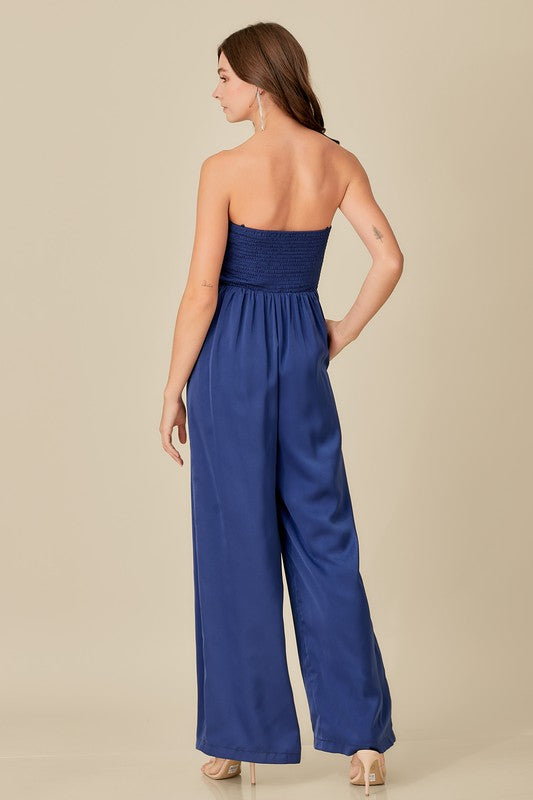 Taylor Overlapping Top Detailed Jumpsuit