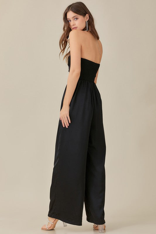 Taylor Overlapping Top Detailed Jumpsuit