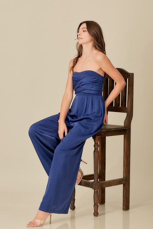 Taylor Overlapping Top Detailed Jumpsuit