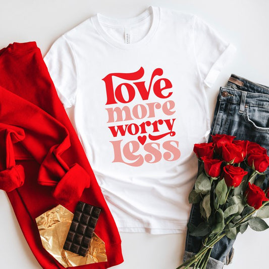 Love More Worry Less Short Sleeve Graphic Tee