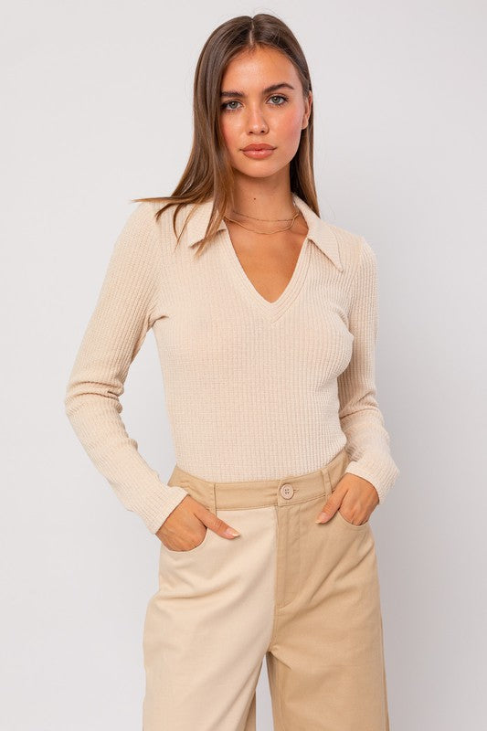 Percy Long Sleeve Collared Bodysuit