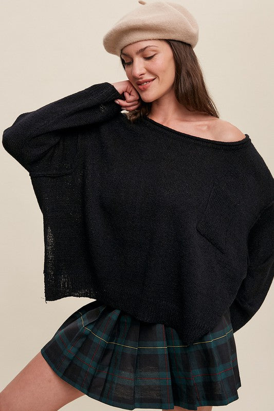 Austin Light Weight Crop Pullover Knit Sweater