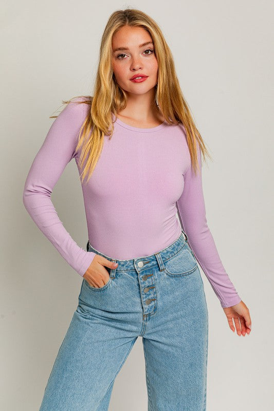 Layla Long Sleeve Ribbed Bodysuit