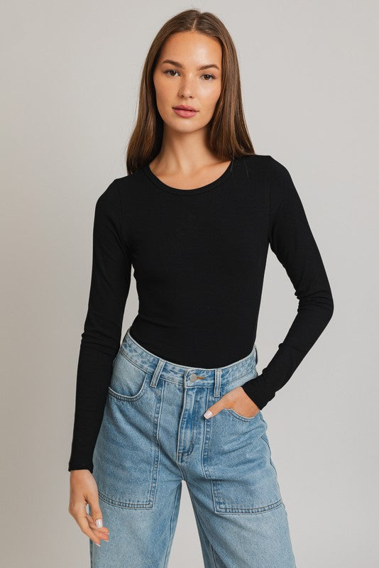 Layla Long Sleeve Ribbed Bodysuit