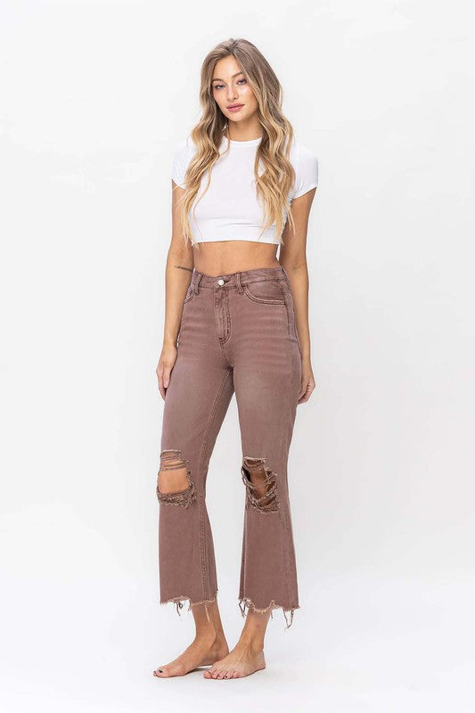 90's Vintage Crop Flare Jean || Coco