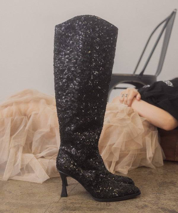 Jewel - Knee High Sequin Boots