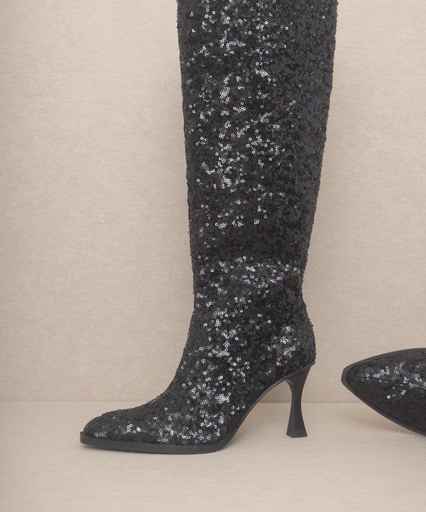 Jewel - Knee High Sequin Boots