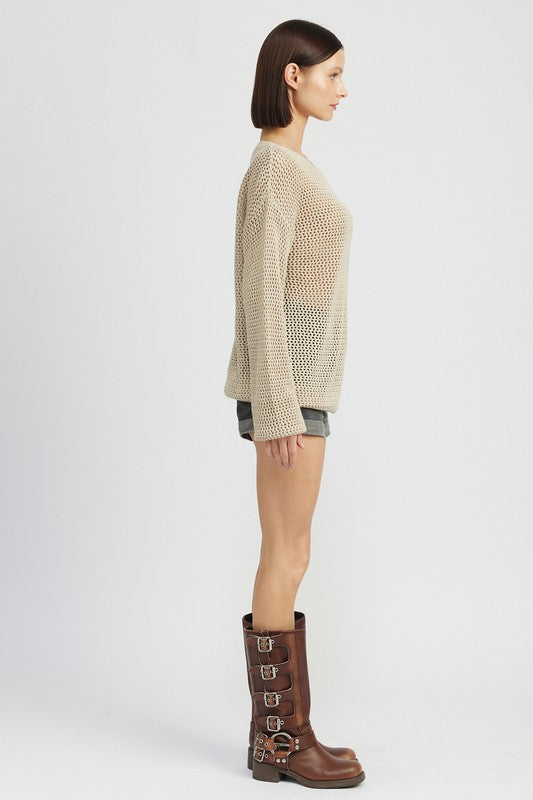 Sasha Crochet Long Sleeve Top