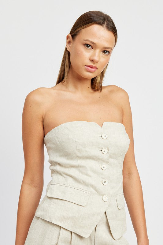 Arden Button Down Bustier