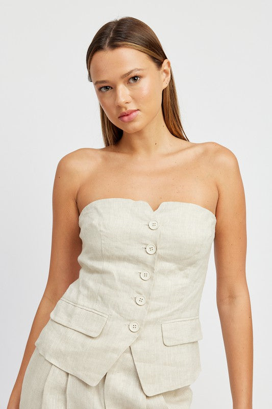 Arden Button Down Bustier