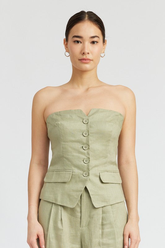 Arden Button Down Bustier