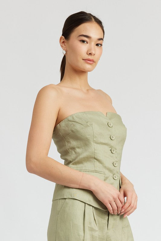 Arden Button Down Bustier