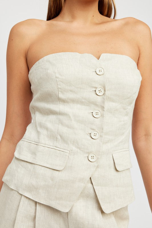 Arden Button Down Bustier