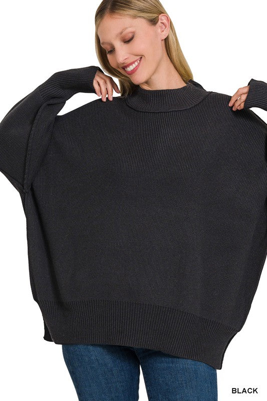 Saddie Side Slit Oversized Sweater