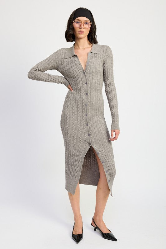 Sienna Buttoned Cable Knit Dress