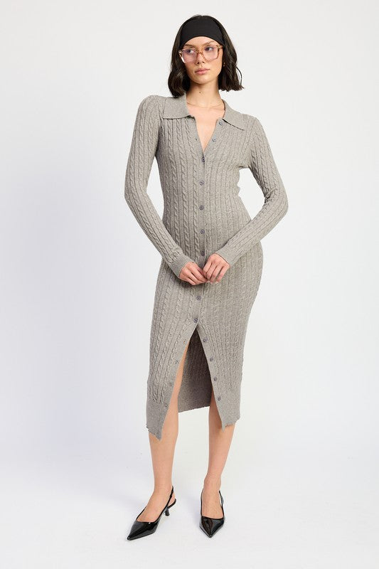 Sienna Buttoned Cable Knit Dress