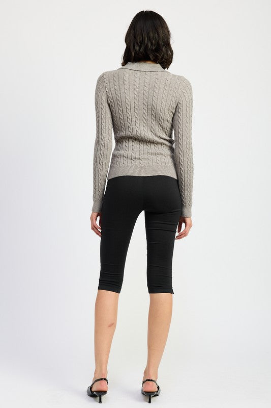 Carly Cable Knit Cardigan Top