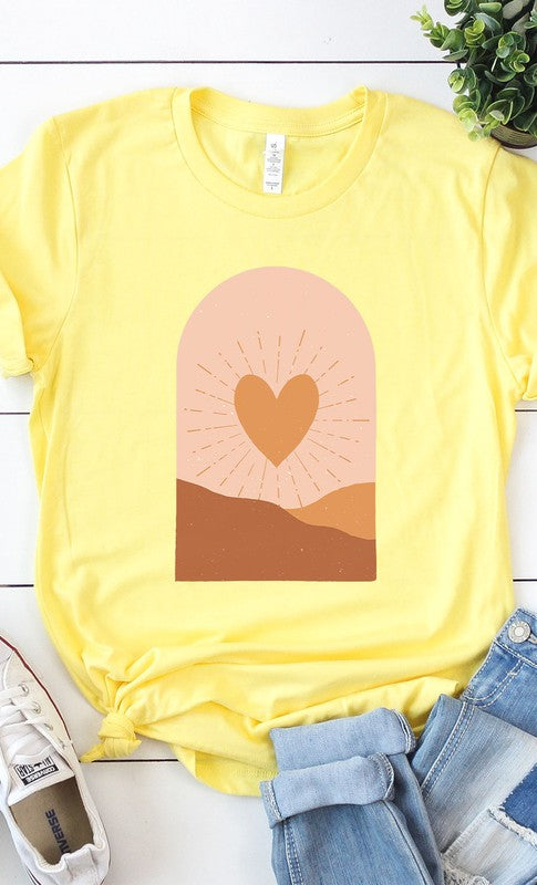 Boho Valentine Heart Graphic Tee