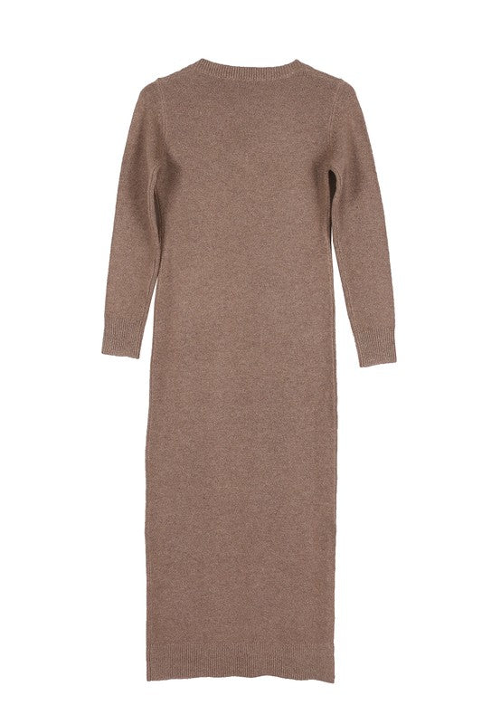Selena V-neck sweater maxi dress