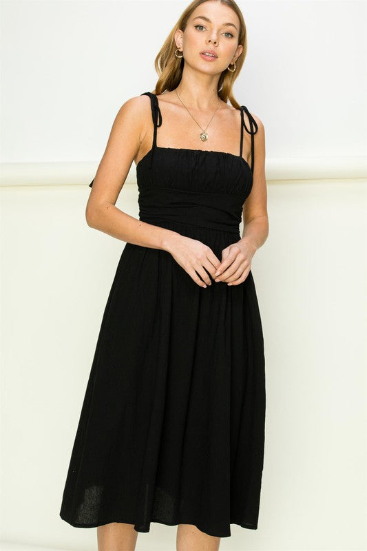 Gloria Tie-Strap Midi Dress