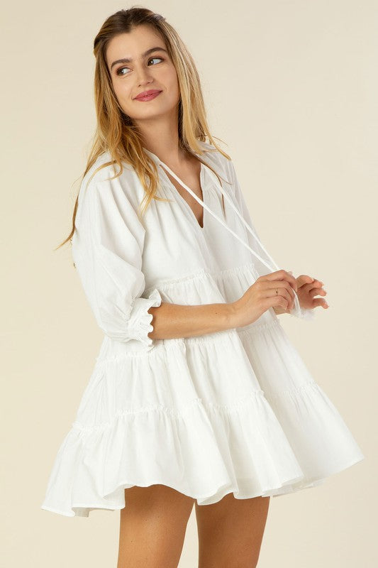 Grace Tiered Mini Dress with Tassel